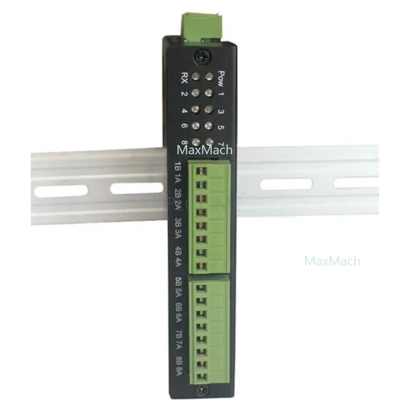 

8 Port RS485 HUB Repeater Splitter Signal Isolator Industrial Grade RS-485 Communication Extension Metal Case