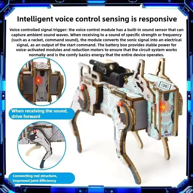 diy-voice-control-mechanical-dog-stem-kit-wooden-science-toy-educational-for-kids-classroom-learning-tool-birthday-gift-toys