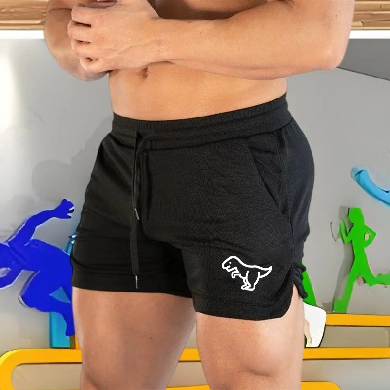 Summer Thin Mesh Sports Shorts Men's Breathable Trend Muscle Fitness Training Three Point Pants Running Casual Sports Shorts