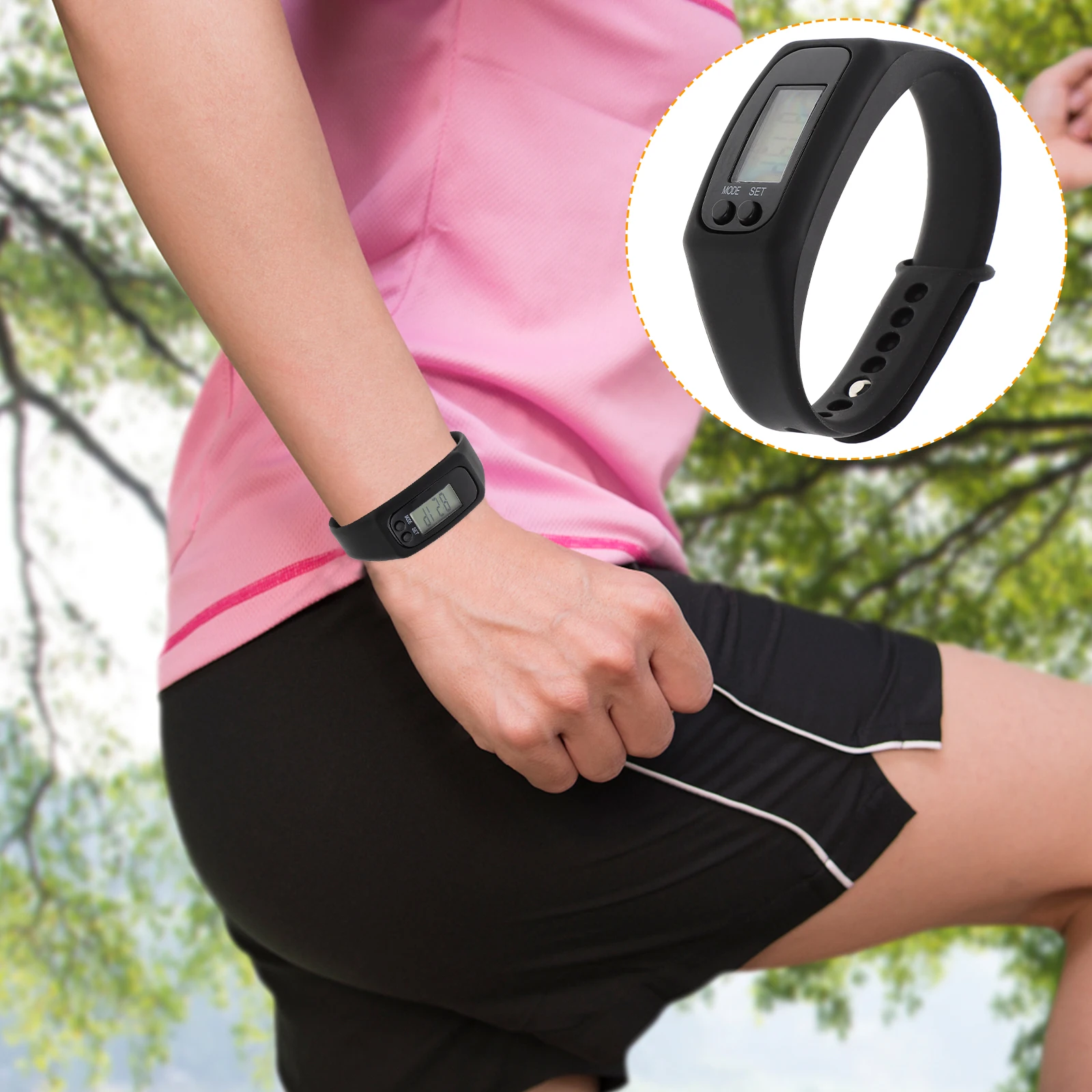 

Smart Wristband Pedometer Watch Walking Counter Digital Step Waterproof LCD Display Outdoor Fitness Equipment