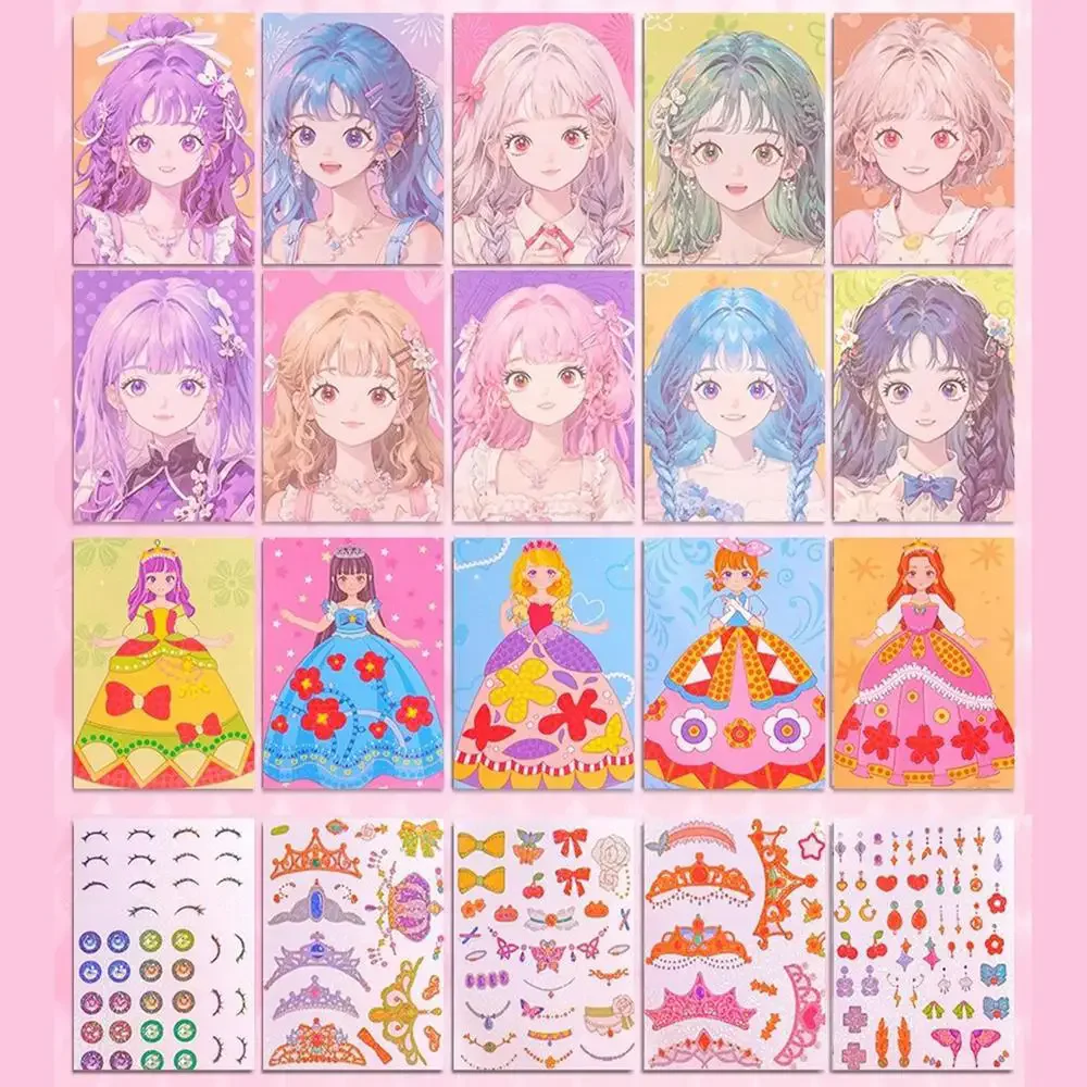 

Girls Quiet Princess Book Toy Paper Doll Dress UP Game Book Children DIY Handmade Sticker Educational Toys For Kid