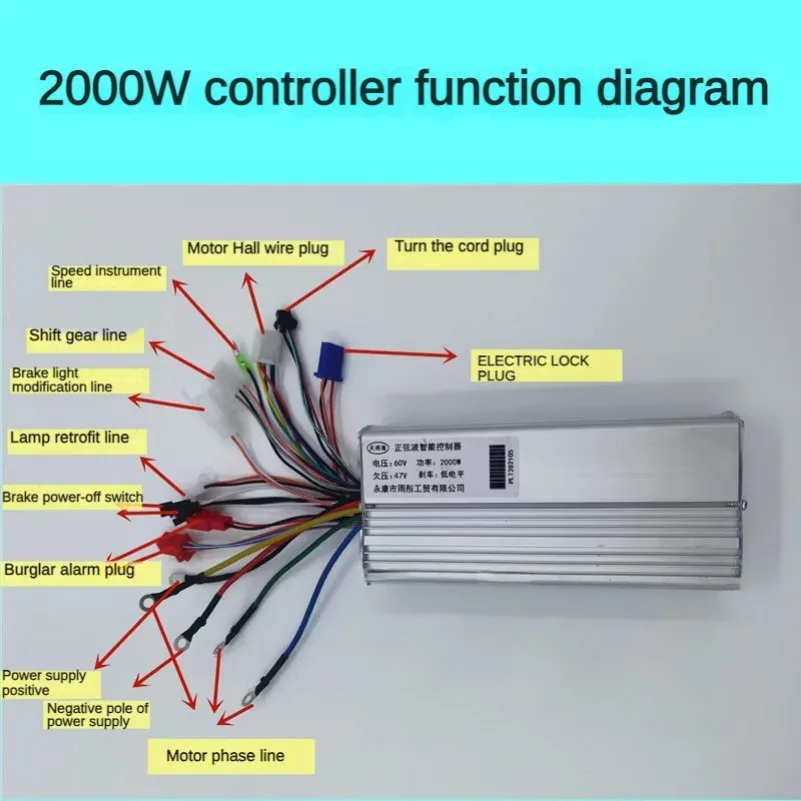 Hochwertiger NEUER 60V 72V 1000W 1500W 2000W Controller für Citycoco Elektrofahrzeug Sinuswellen-Original-Controller-Zubehör – Detail 3