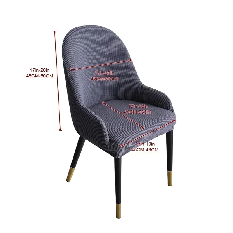 1PC Polar Fleece Chair Covers Solid Color Stretch Armchair Slipcovers Spandex Anti-slip Easy To Clean Seat Cover for Dining Room
