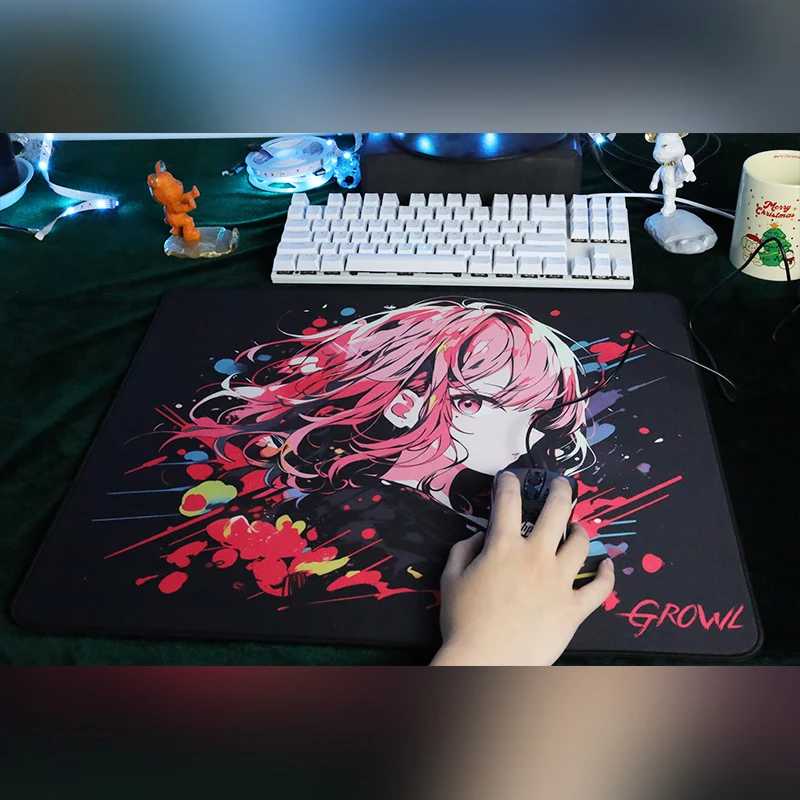 Imagem -03 - Anti Slip Gaming Mouse Pad Growl Carmesim Ampliado e Engrossado Esports