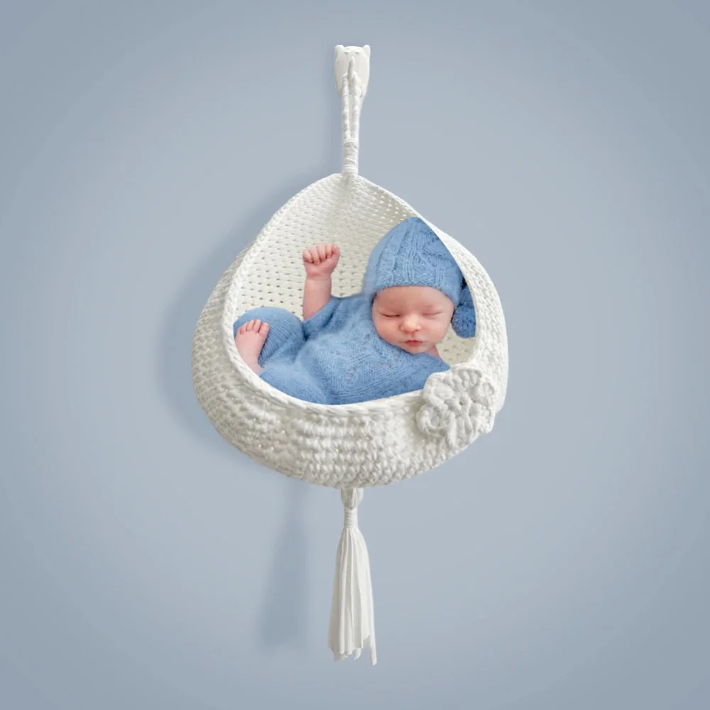 Newborn Photography Props Hand Woven Hammock Baby Accessories Newborn Baby Swing Fotografia Baby Seats Sofas Shooting Backdrop