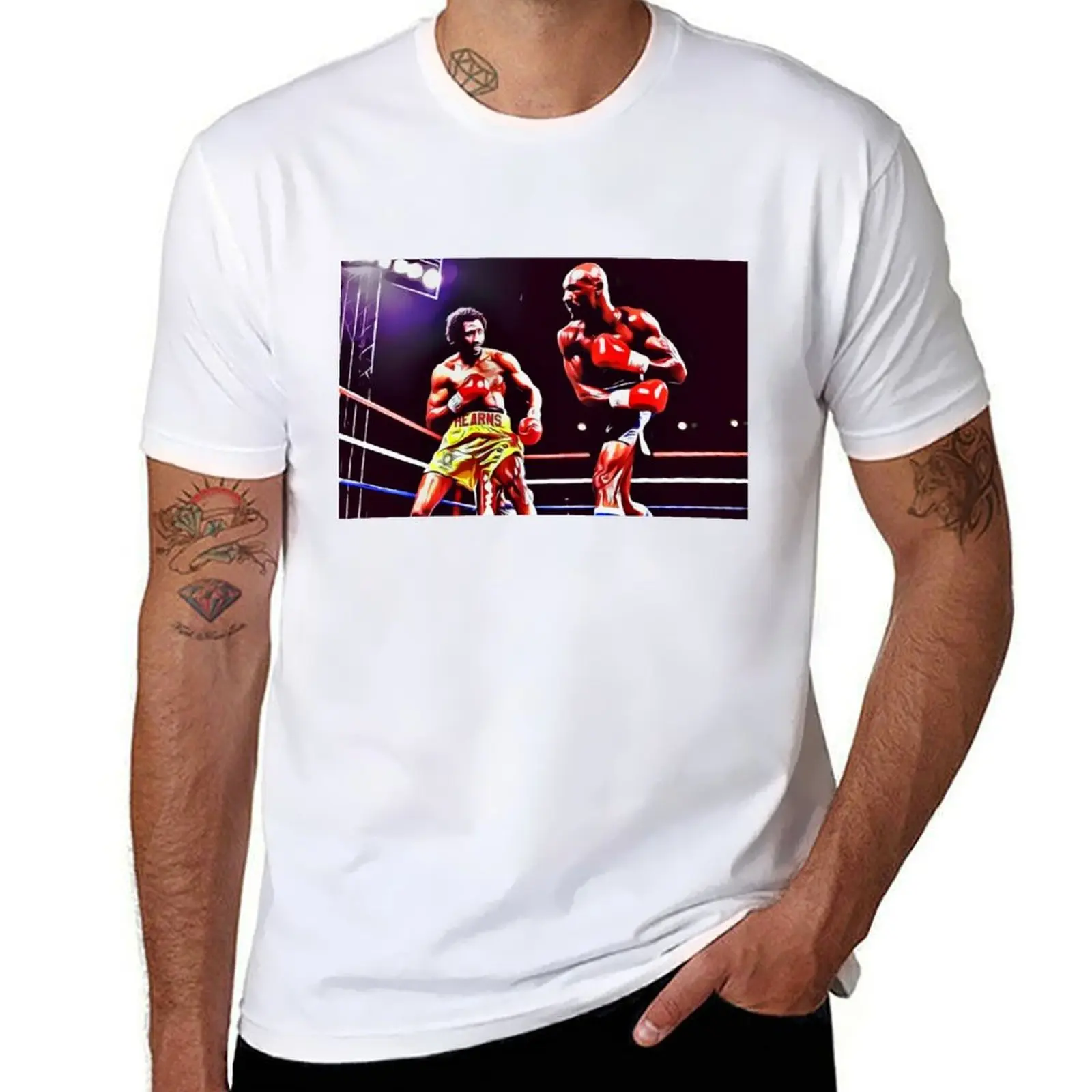 

Marvin Hagler vs Tommy Hearns T-Shirt anime tshirt cotton tshirt 100% t shirts with prints T-shirt