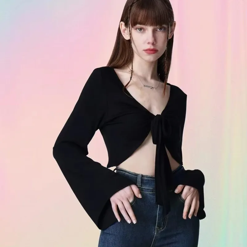Solid Cardigans For Women Fashion Skinny High Street Chic Girls Spring Summer Clothing All-match Sexy Casual Soft Students Fit