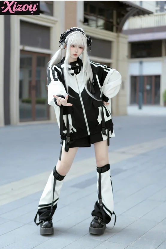 اليابانية ثنائية الأبعاد ارتداء سترة الرياح الوظيفية الأرجواني أعلى لون الماء بدلة رياضية الخريف Harajuku سترة نسائية السراويل