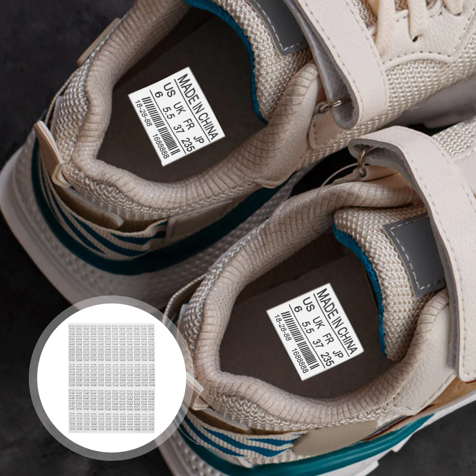 

Universal Shoes Size Tags 4 Sheets Adhesive Stickers Non-Drying Surface Easy Classification and Storage Shoes Size Stickers