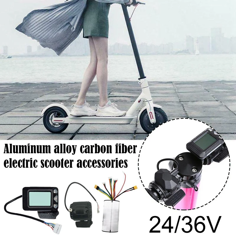 Controlador de Motor para patinete eléctrico, accesorios con pantalla LCD, freno y Cable de extensión, 36V