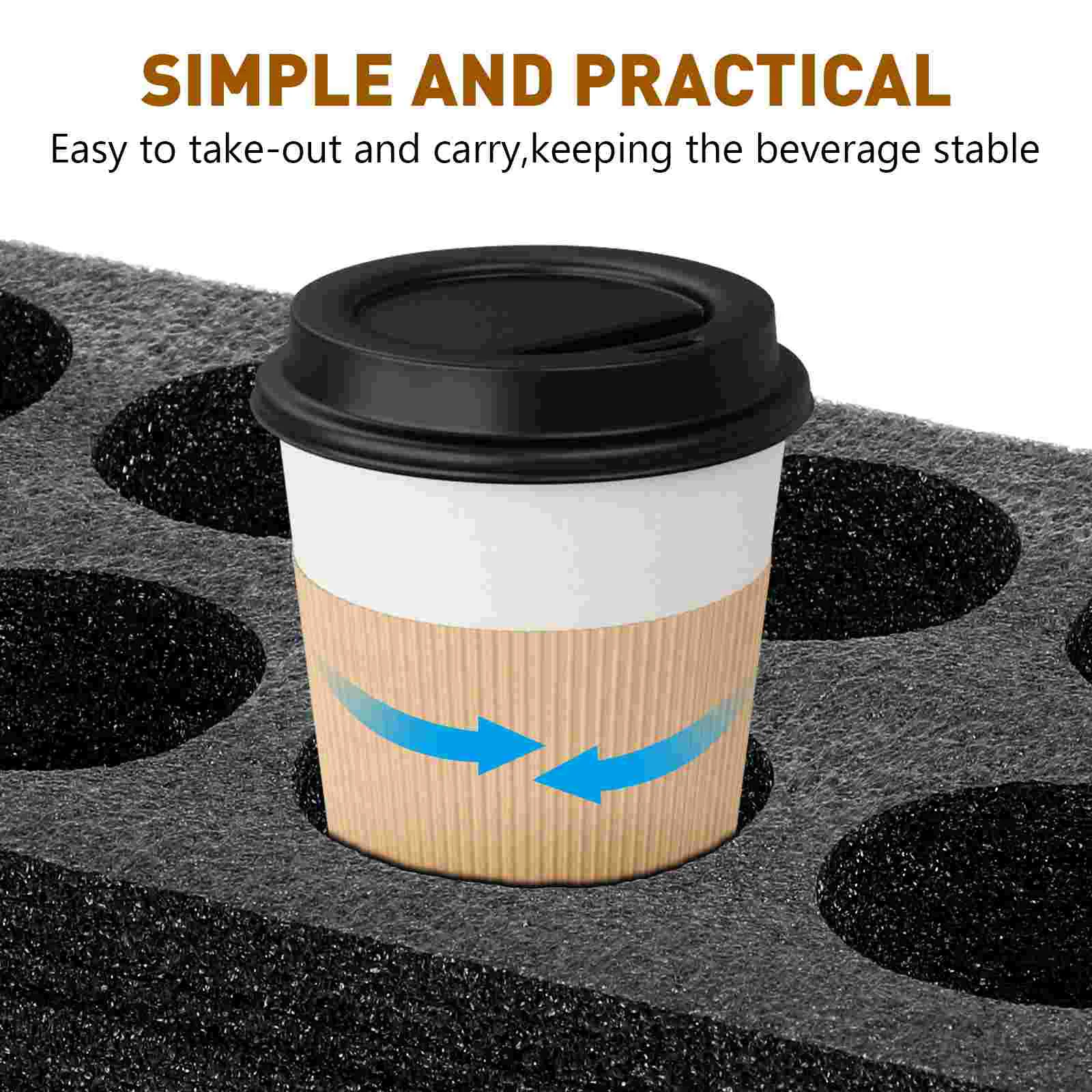 Milk Tea Cup Holder Takeout Tray Beverage Carrier Coffee Packing Fixing Accessory Convenient Multi-hole Rubbish Bin