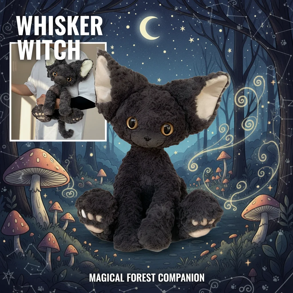 

Милая плюшевая игрушка-подушка «Черная кошка» - Кукла KUKI с длинными кудрявыми волосами цвета хаки, мягкая игрушка, праздничный подарок для детей на день рождения