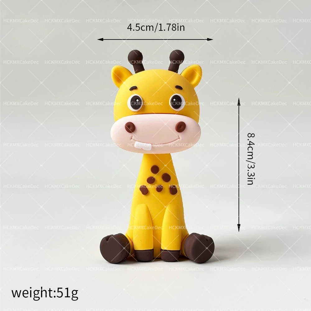 2 Stück/12 Stück Dschungel-Safari-Tier Tortendekoration Giraffe Elefant Löwe Tiger für Babyparty Geburtstagstorten-Deko – Detail 3