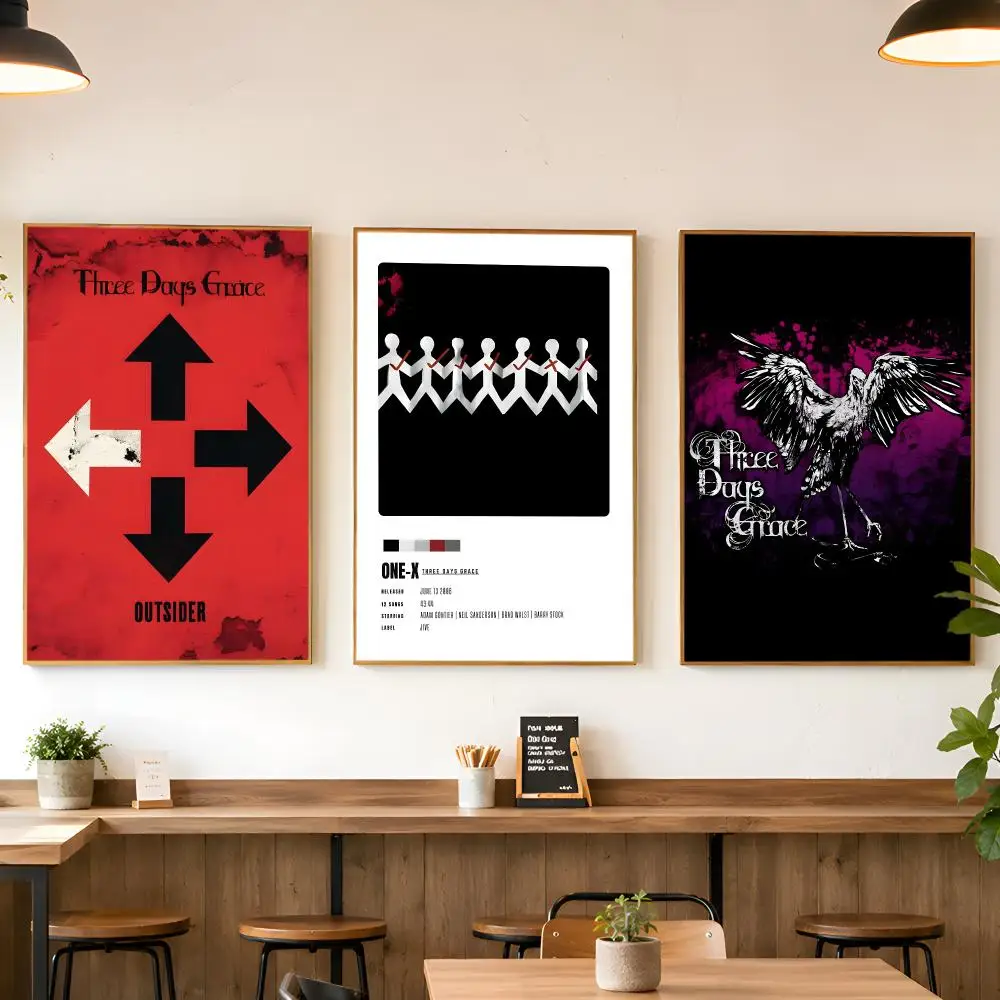 Three Days Grace Band Poster Matte Wall Peel And Stick Decor Bedroom Living Room Office Dorm Home