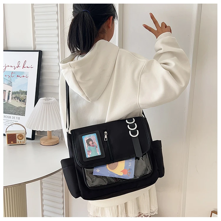 Y2K Japanische Harajuku Schultaschen für Mädchen Neue transparente Itabag Umhängetasche DIY Abzeichen Display Platte Ita Tasche – Detail 4