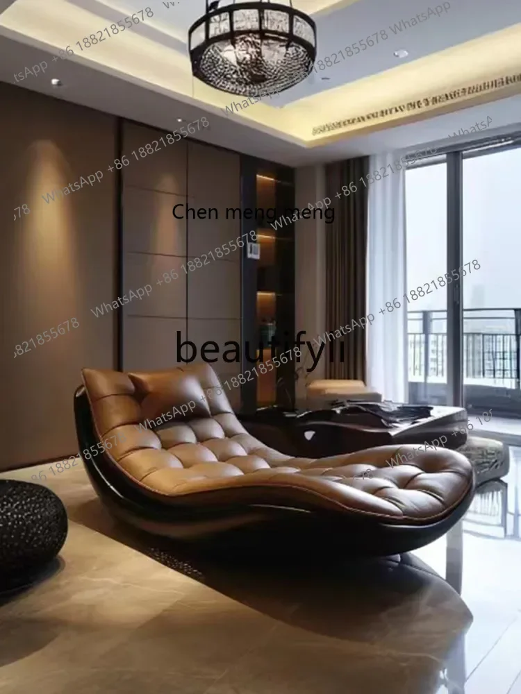 

A182 C Recliner light luxury high-end single leather reclining sleeping bedroom princess sofa lazy chair