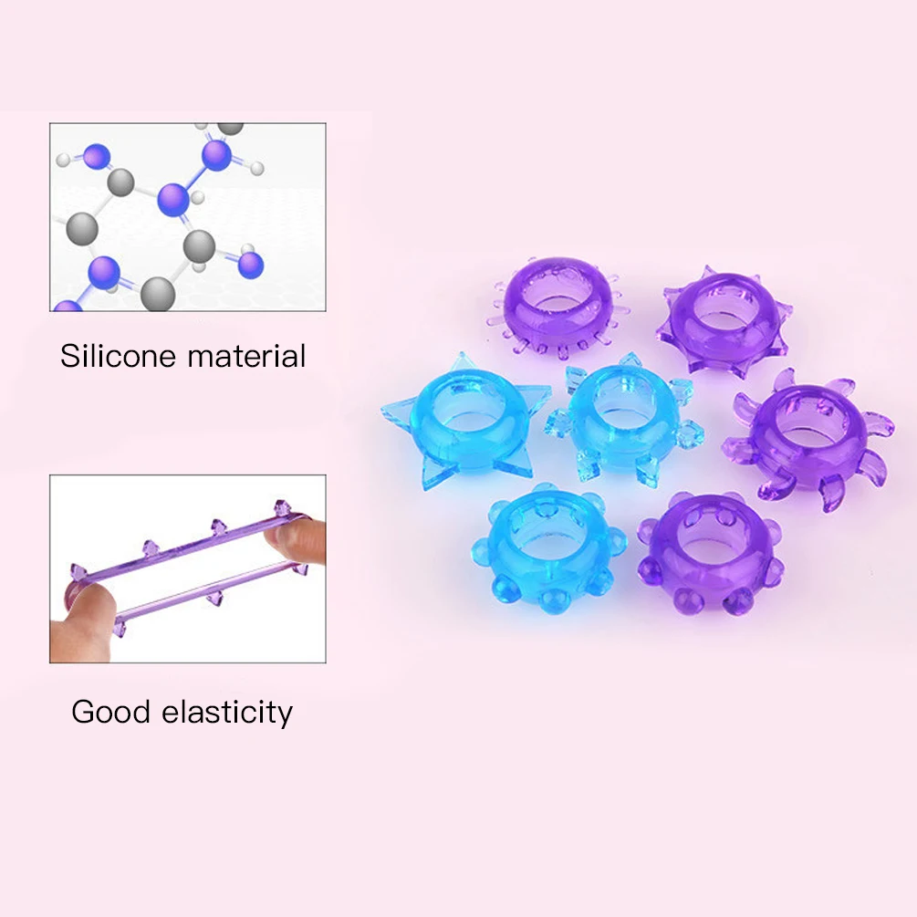 무작위 색상 실리콘 콕 링, 조루 지연 콘돔 세트, 딕 잠금 링, 남성용 새로운 섹스 도구 샵, 1 개