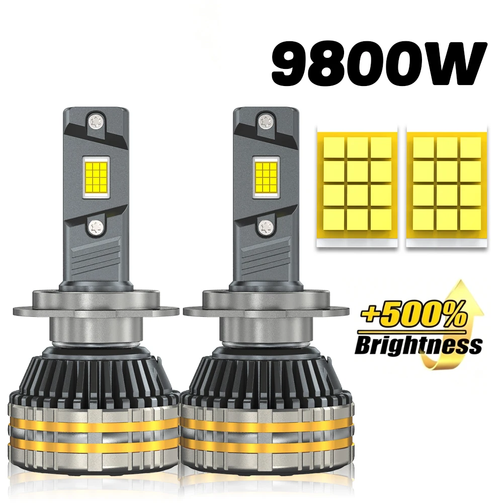 

H7 LED Headlight Canbus 9800W 18800000LM 6000K 12V 24V High Power Bulb H4 H1 9005 HB3 9006 HB4 9012 Fog Lights 12V 24V 2Pcs