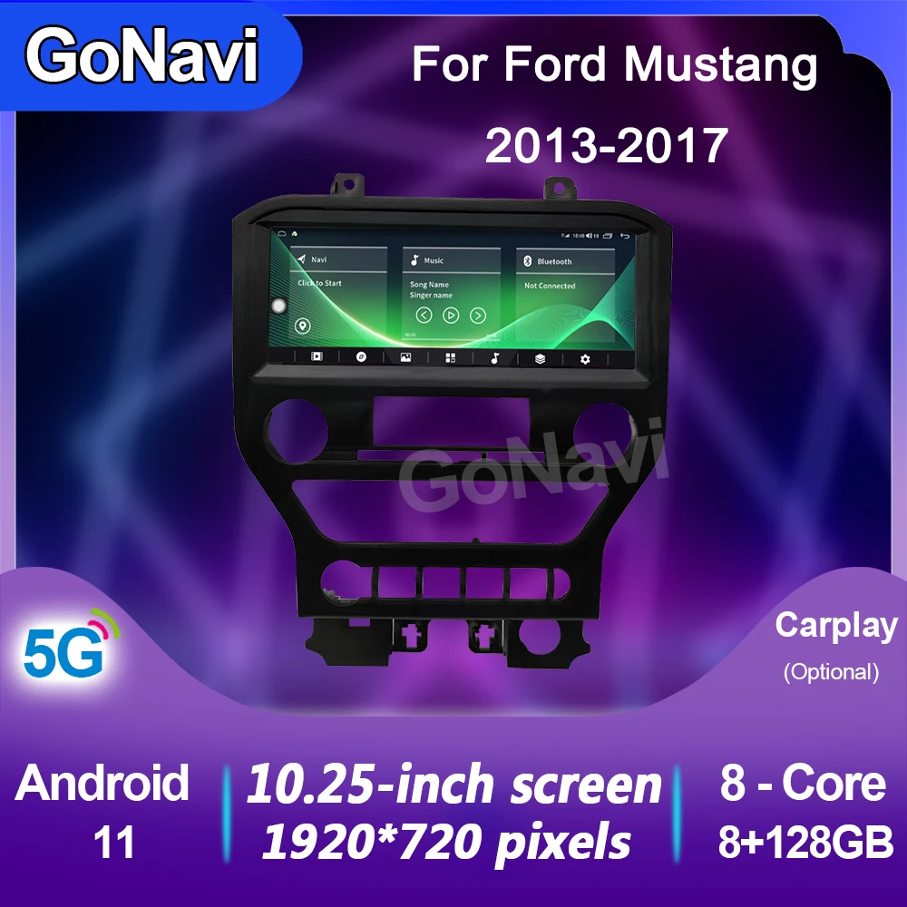 

GoNavi Android 11 Car Radio DVD Multimedia Player For Ford Mustang 2013-2017 GPS Navigation Auto Stereo Unit Wireless Carplay