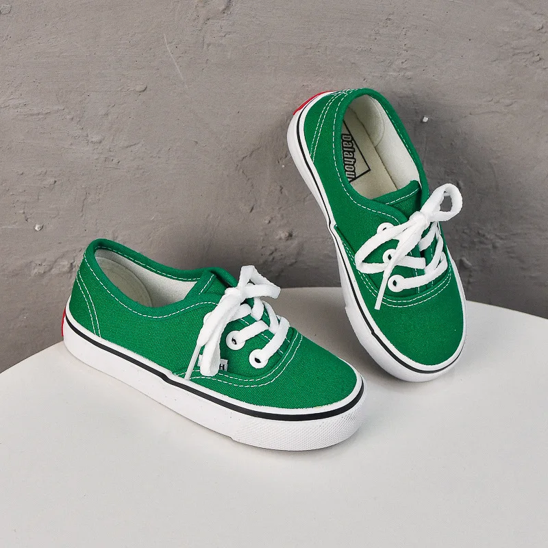 Children Lace Up Casual Shoes Kids Soft Bottom Lightweight Comfort Flat Board Shoes Toddler Breathable Fashion Canvas Shoes