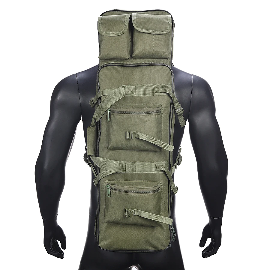 ouble layer large capacity outdoor multifunctional backpack with three gear small bag, travel sports fishing bag