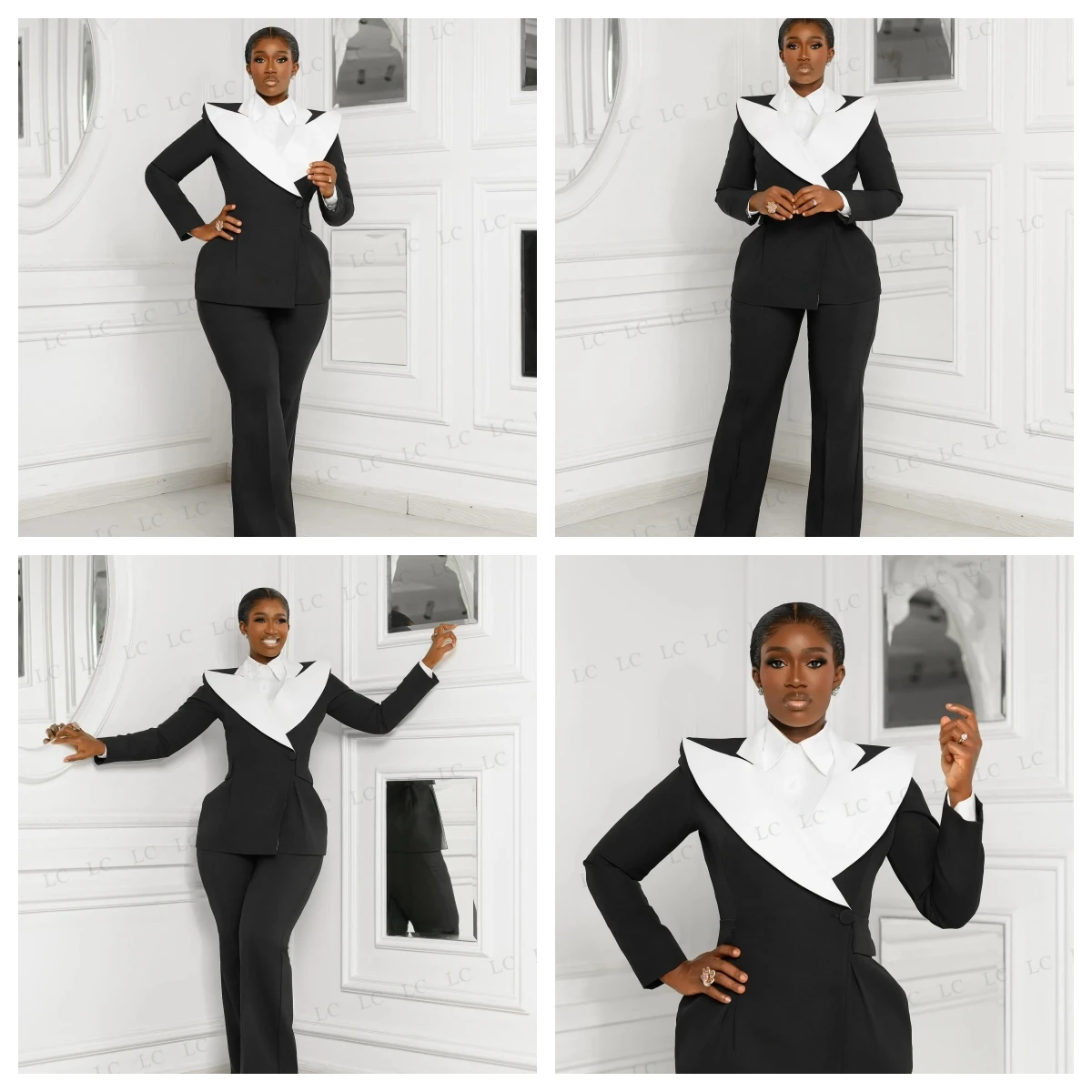 

Модные женские костюмы из 2 предметов для выпускного вечера Slim Fit на одной пуговице Вечерние платья с широкими лацканами Формальный заказ Плюс Размер Мать Невесты