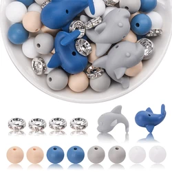 LOFCA 94 Pcs Silicone Dolphin Beads silicone jewelry accessories silicone is used make DIY jewelry necklace keychain Necklaces