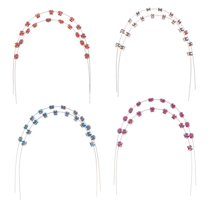 

2PCS Temporary Tooth Decoration With Metal Wires Multicolour Metal Bracket Orthodontic Ligature Ties Dentist Material
