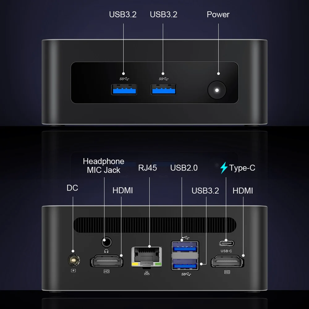 Ninkear N13 Mini PC, Intel i5-1340P 12 Cores Max 4.6GHz, 16GB RAM 1TB SSD, WiFi 6 Bluetooth 5.2, 3*USB3.2 1*USB2.0 1*RJ45