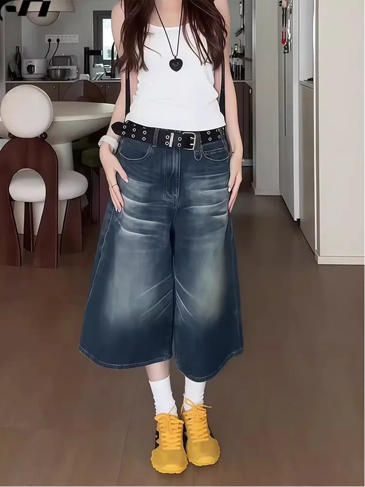 

Женские свободные прямые джинсы с высокой талией в американском стиле ретро, семифутовые джинсы orts, осенние новые большие размеры