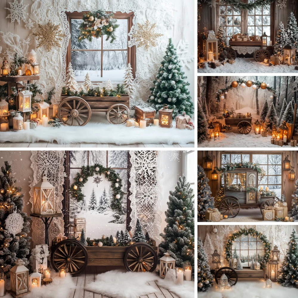 

Photography Background Christmas Boho Vintage Room Glitter Xmas Tree Kids Family Portrait Decor Backdrop Photo Studio