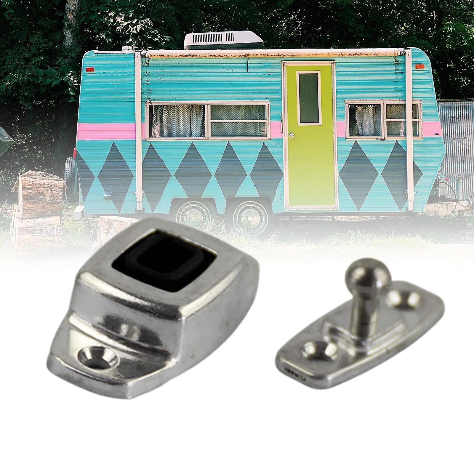 Professional Metal Alloy Door Stopper Strong Structure Hardware for Trailer Van Cargo RV Truck Compartment Easy Replacement