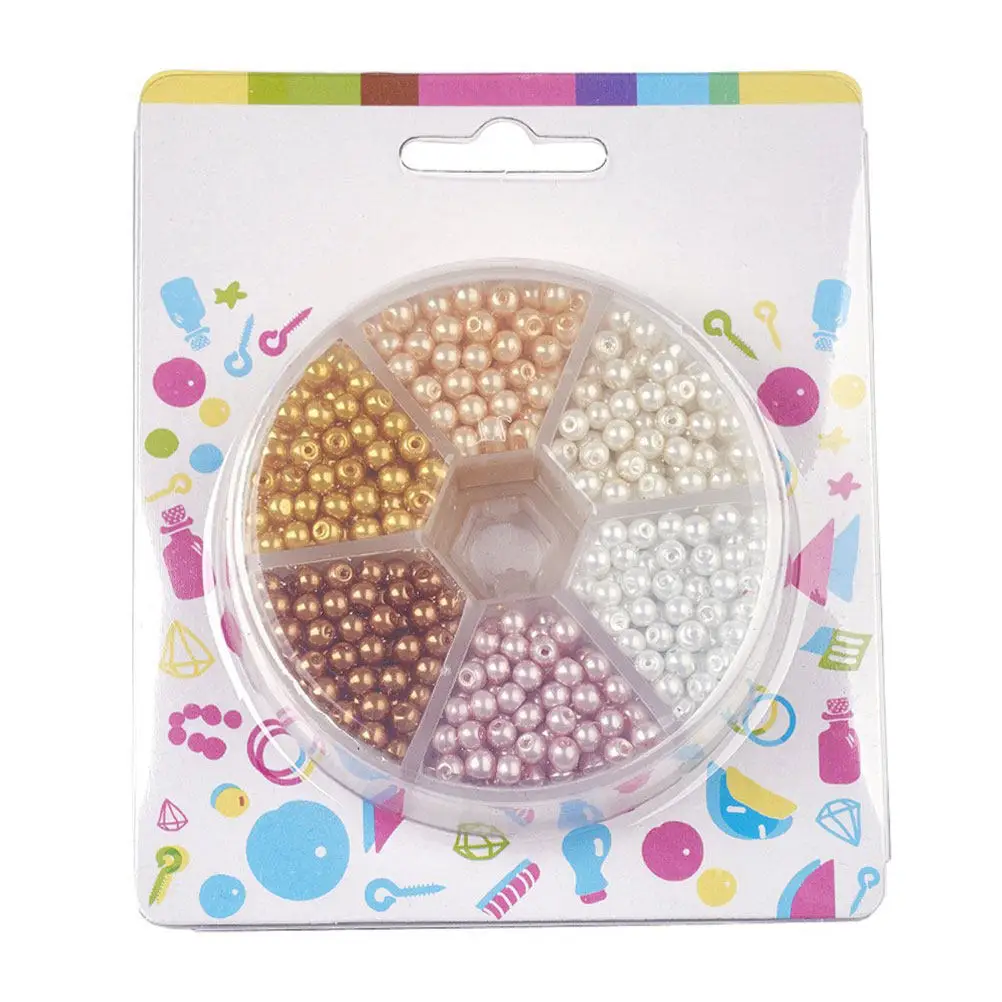 1Pack 4Mm Colorful Glass Beads Round Hole Anti-Rust DIY Cross Stitch Bracelet Necklace Jewelry Accessory Mixed Style About