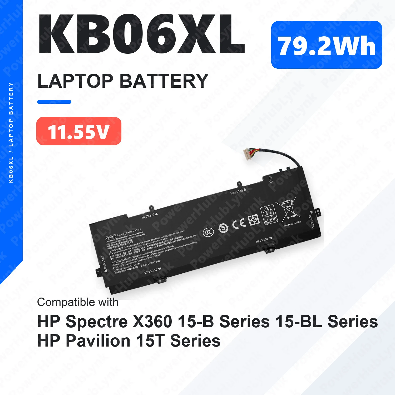 KB06XL 11.55V 79.2Wh Laptop Battery For HP Spectre X360 15-B 15-BL Pavilion 15T TPN-Q179 902401-2C1