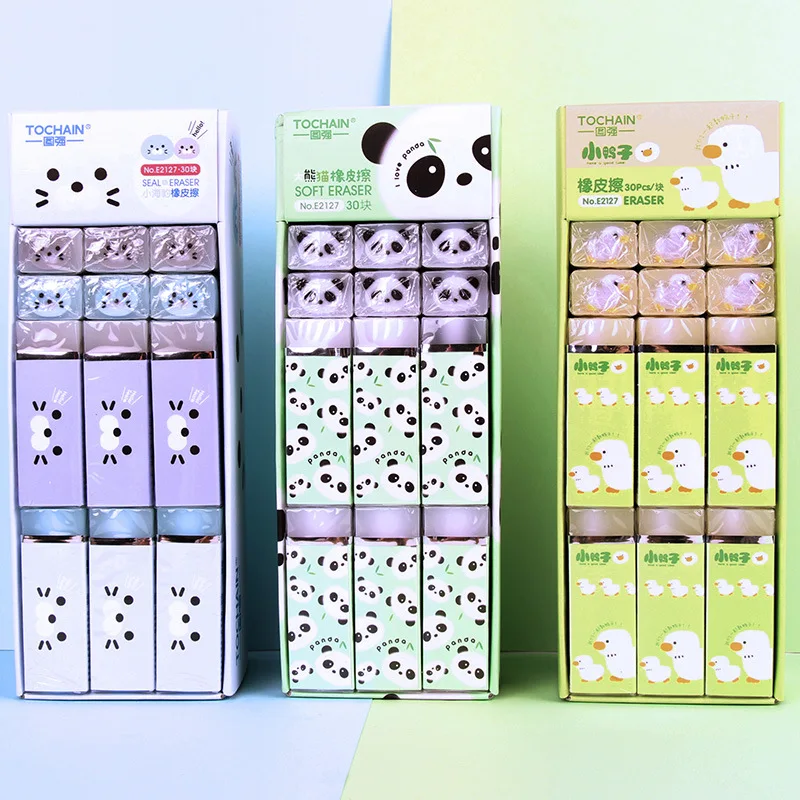 

3pcs new boy and girl exquisite cute cartoon animal eraser sassafras children learning easy to wipe eraser stationery