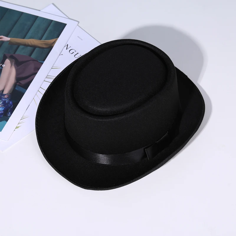 Vintage Style Wool Felt Trilby Hat Classic Jazz Cap Retro Fedora Panama Hat for Men Women Unisex Gift Idea