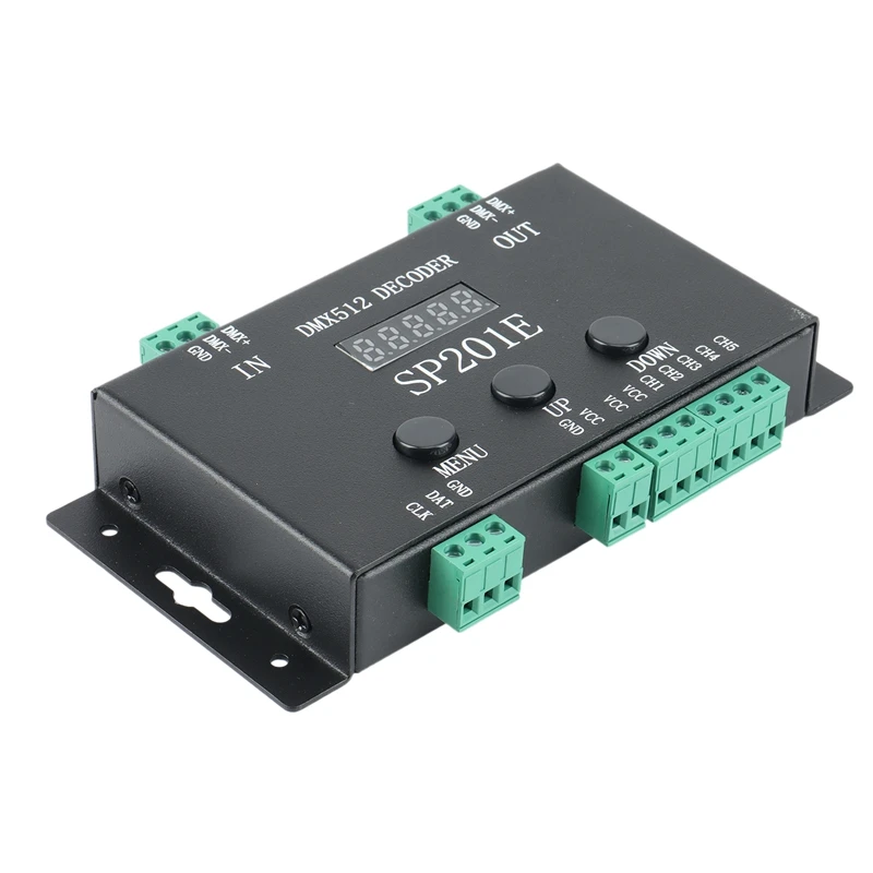 SP201E RGB LED Pixels Strip Controller DMX512 Decoder Supports 3072 Channels, Compatible With A Variety Of Ics