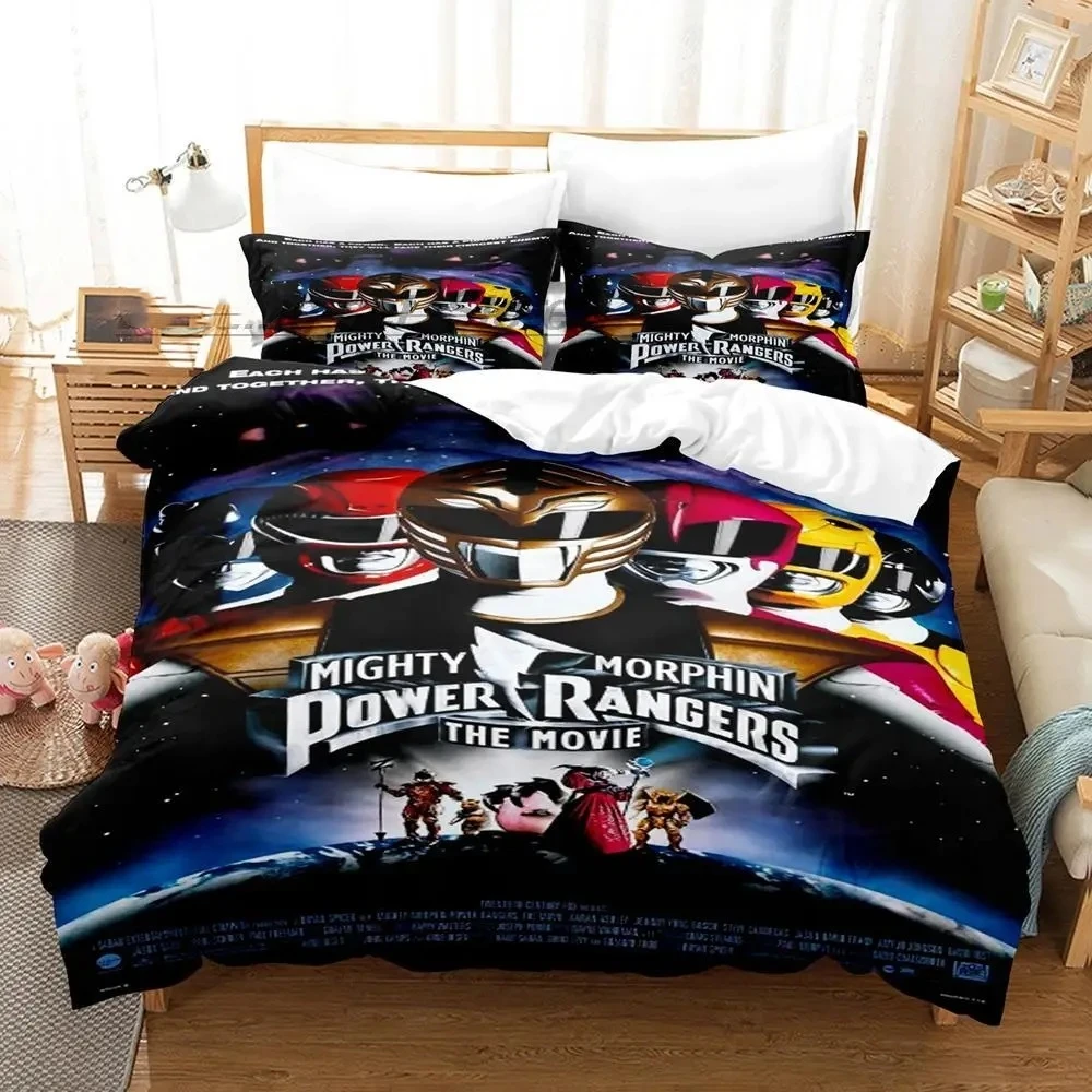 

mighty morphin Bedding Set Single Twin Full Queen King Size Bed Set Aldult Kid Bedroom Duvetcover Sets 3D Print Anime 2022