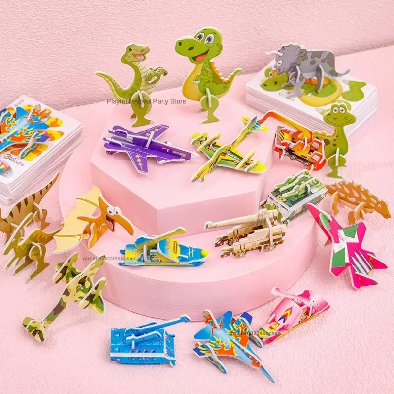 10pcs/bag 3D Animals Foam Puzzle Educational Toys for Kids Birthday Party Favor Guest Gift Classroom Rewards Goodie Fillers