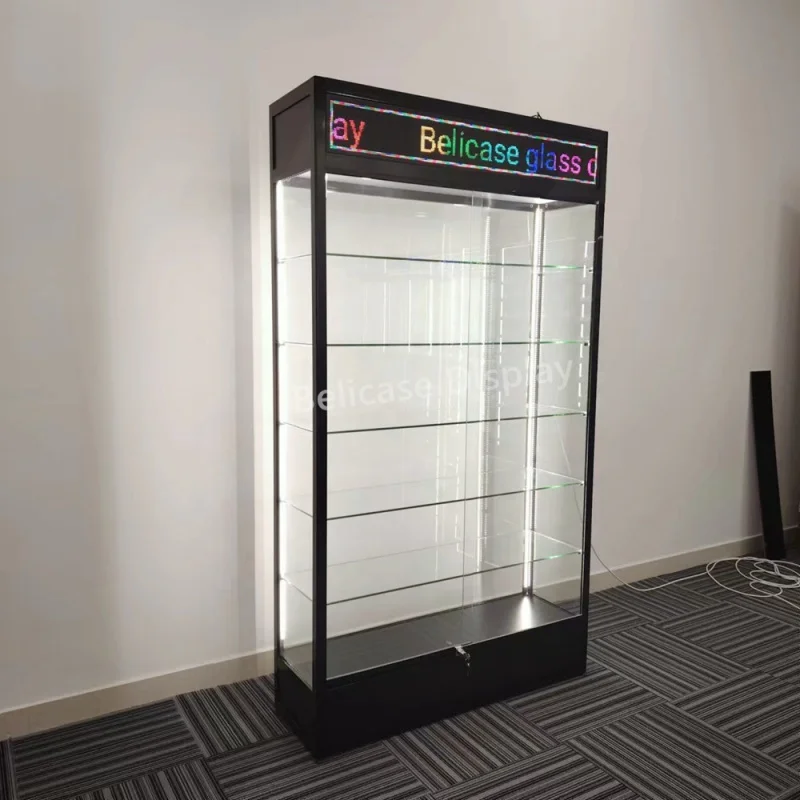 

2025customized.Factory Price Wall Display Showcase Full Display Show Retail Store Showcase Glass Cabinet with Screen