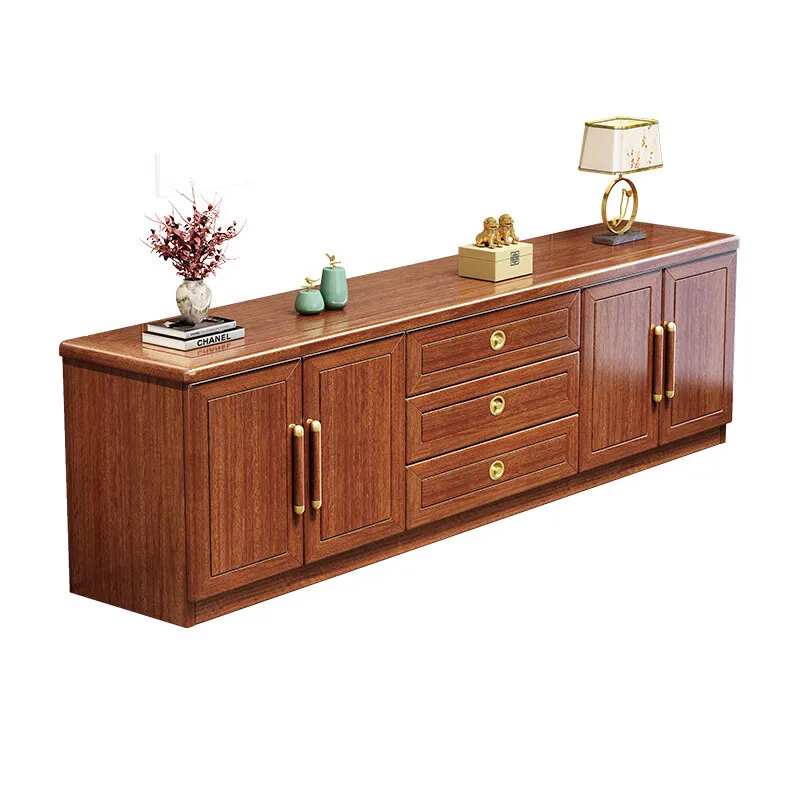 CX solid wood TV cabinet coffee table combination household modern living room 2 meters Chinese storage locker