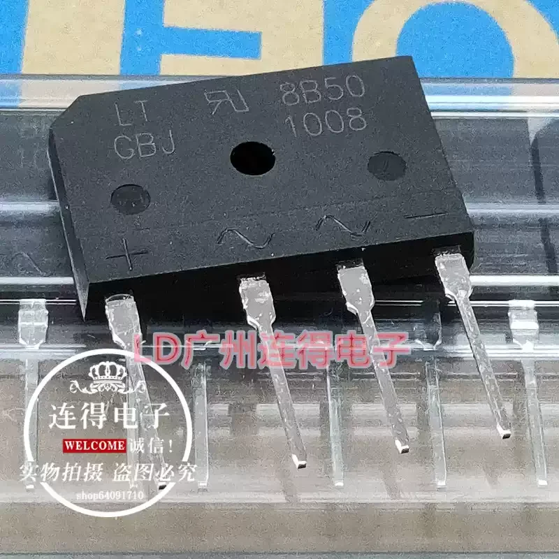 10-100pcs Taiwan Guangbao LT GBJ1006 GBJ1008 GBJ1010 Flat Bridge Large Row Bridge Newly Imported
