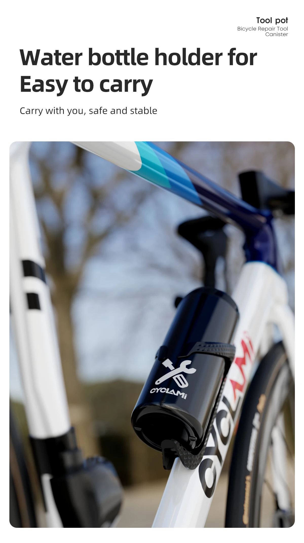 CYCLAMI Tragbare Radfahren Werkzeug Box MTB Road Fahrrad Kapsel Boxen Tragen Flasche Käfig Lagerung Reparatur Tool Kit Fahrrad Rahmen Ausrüstung – Detail 5