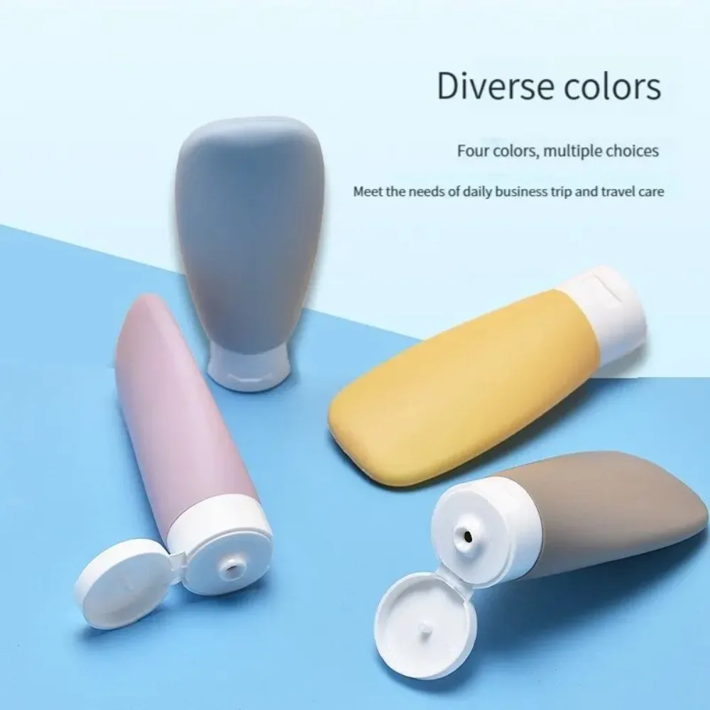 4Pcs 60ml Travel Botttle Refillable Bottles Soft Lotion Shampoo Bottle Empty Cosmetic Containers PP Squeeze Tube Makeup Tools