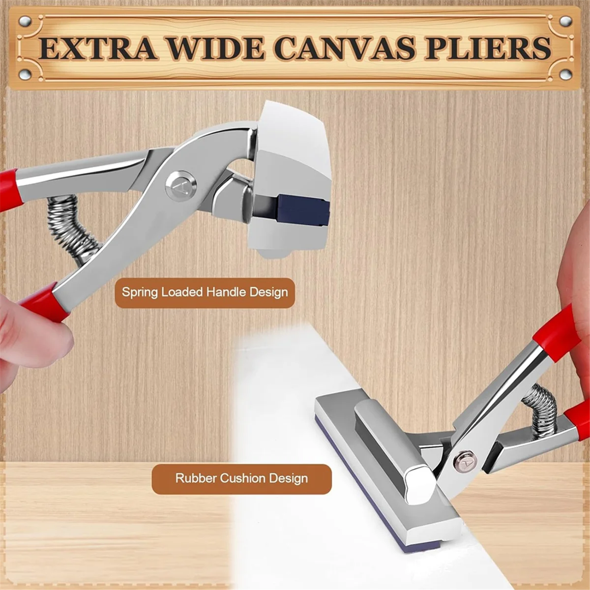 A20M Heavy Duty Canvas Stretching Pliers with End Cutters and Staple Remover with 600 Staples, Canvas Stretching Pliers