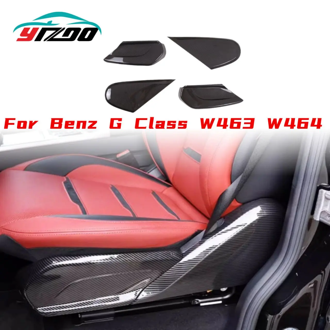 

Для Mercedes-Benz G-класса W464 G63: Накладки на боковые панели сидений из настоящего сухого карбона, аксессуары 2019-2022 гг.