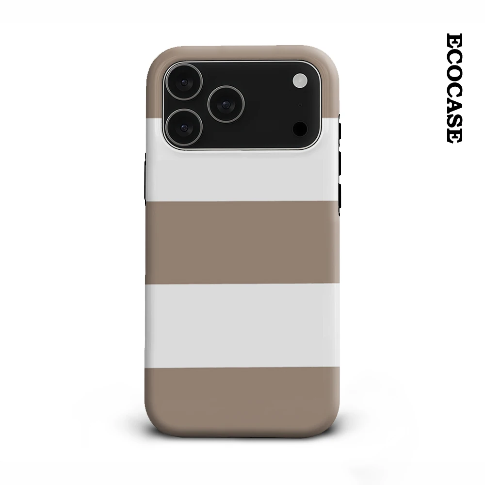 Braune und weiße Streifen IPhone 17 Must-Haves Handyhülle für IPhone 17 16 15 14 13 12 11 Pro Max Plus Doppelschichtige Rückseite