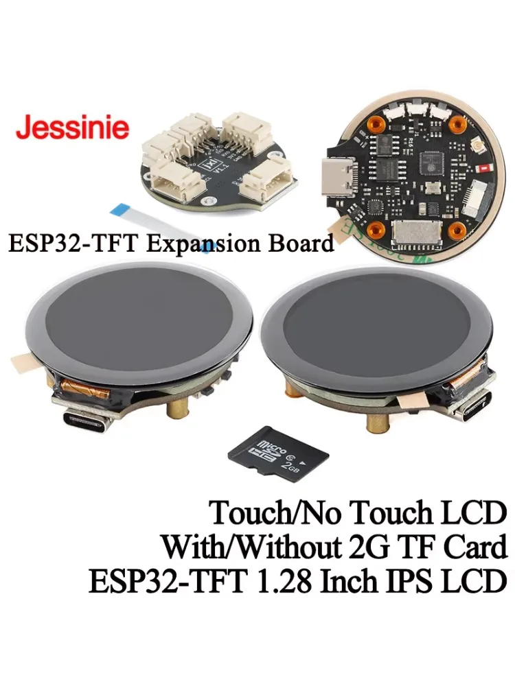 ESP32-TFT 1.28 pouces rond IPS 65K couleur TFT écran tactile Module d'écran LCD 1.28 "240*240 ESP32 2.4G WIFI BLE GC9A01 ESP32S3-N16