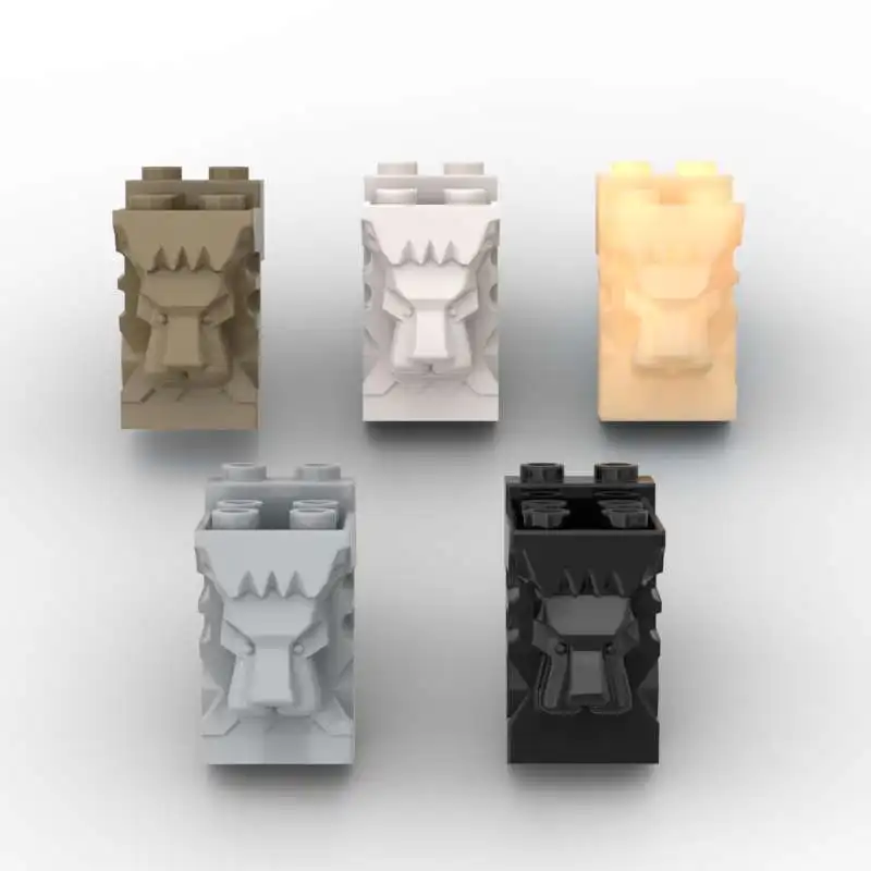 MOC 10PCS 30274 Lion Head 2x3x3 With Cutout Building Blocks Set Street View Castle Wall Tile Toy For Children Kid Birthday Gift