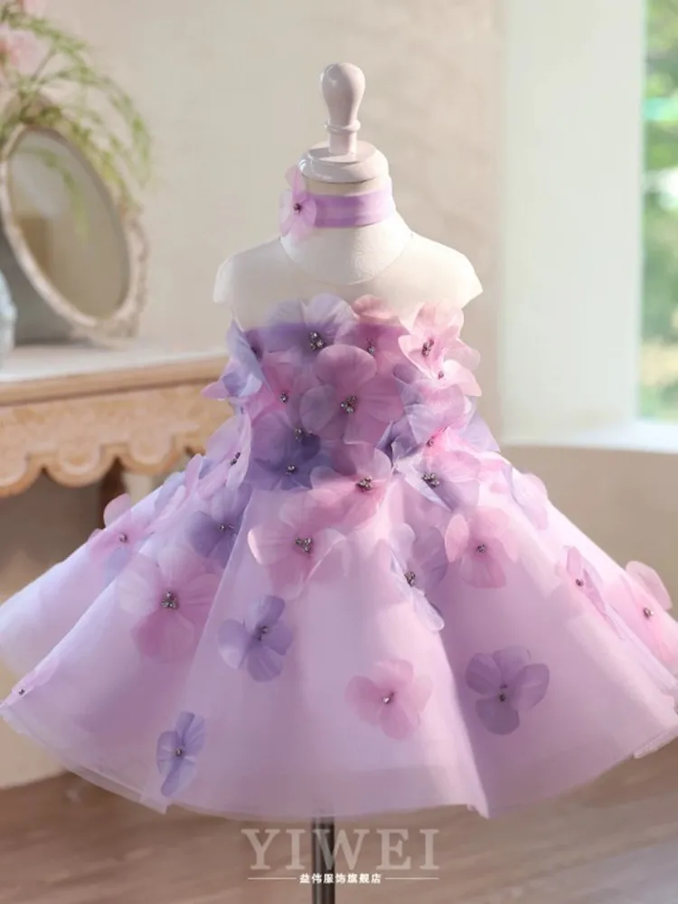 Hochwertige Kinder-Partykleider für Klavieraufführungen, Geburtstage, Hochzeiten, Blumenmädchen A5041 Großhandel Mädchen-Abendkleider – Detail 6